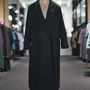 Vintage Outbrook Elegant Black Women's Coat long wool lined warm Size 15/16
